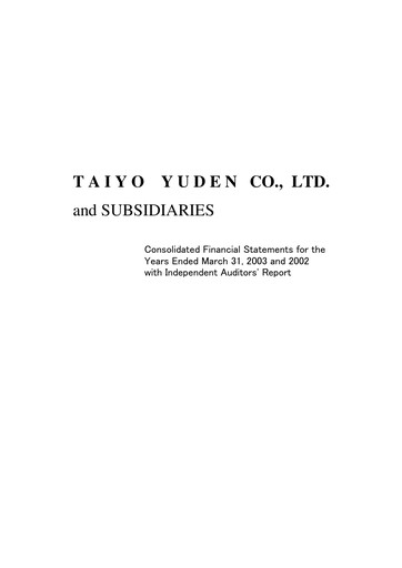 Thumbnail Taiyo Yuden Financial Statement fy2002