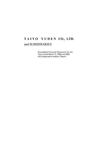 Thumbnail Taiyo Yuden Financial Statement fy2005