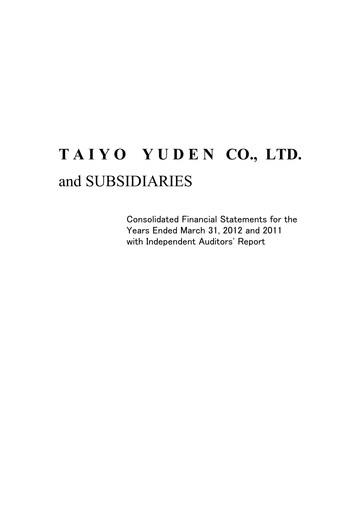 Thumbnail Taiyo Yuden Financial Statement fy2011