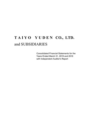 Thumbnail Taiyo Yuden Financial Statement fy2018