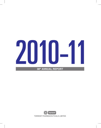 Thumbnail Torrent Pharmaceuticals
 Annual Report 2010-2011