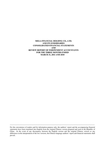 Thumbnail MFHC Quarterly Report 2011-q1
