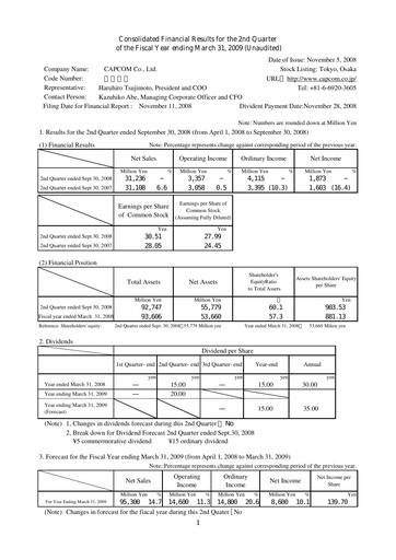 Thumbnail Capcom Quarterly Report 2008-q2