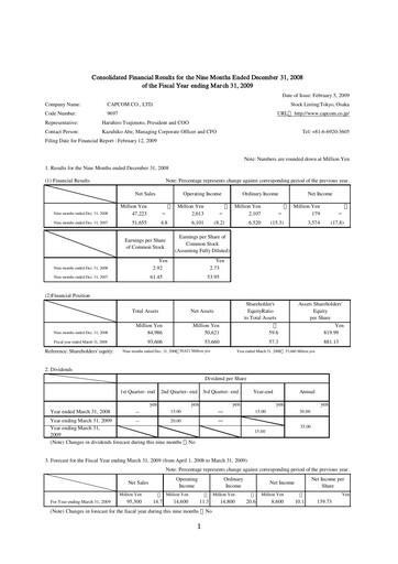 Thumbnail Capcom Quarterly Report 2008-q3