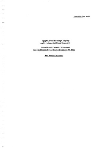 Miniature Egypt Kuwait Holding Company Bilan financier 2016