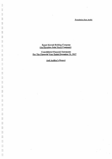 Miniature Egypt Kuwait Holding Company Bilan financier 2017