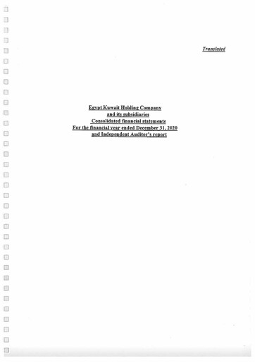 Miniature Egypt Kuwait Holding Company Bilan financier 2020