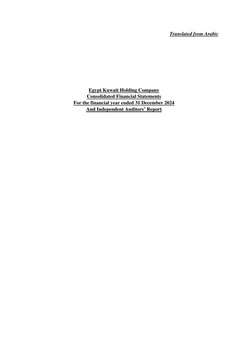 Miniature Egypt Kuwait Holding Company Bilan financier 2024