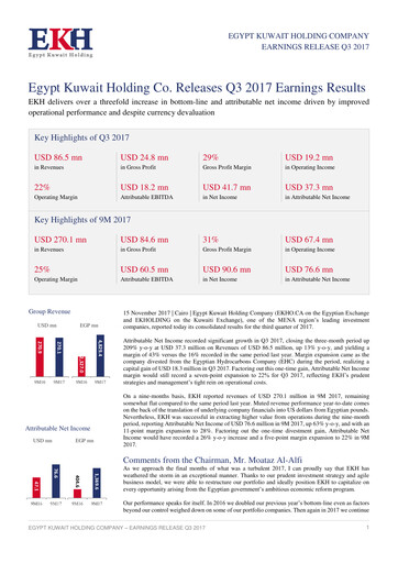 Vorschaubild Egypt Kuwait Holding Company Quartalsbericht 2017-q3
