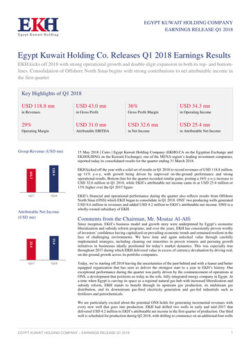 Vorschaubild Egypt Kuwait Holding Company Quartalsbericht 2018-q1