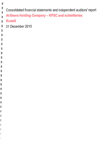 Thumbnail Al-Deera Holding Company Financial Statement 2015