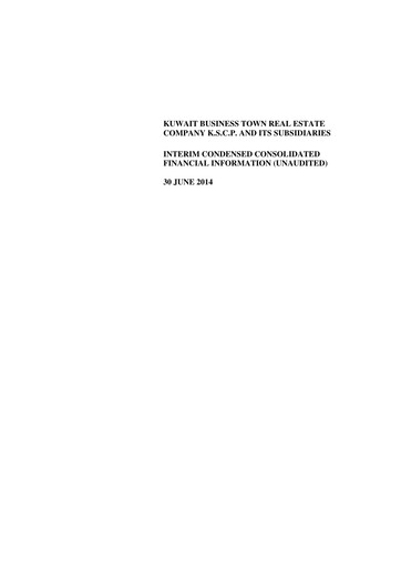 Thumbnail Kuwait Business Town Real Estate Company Financial Statement 2014-q2
