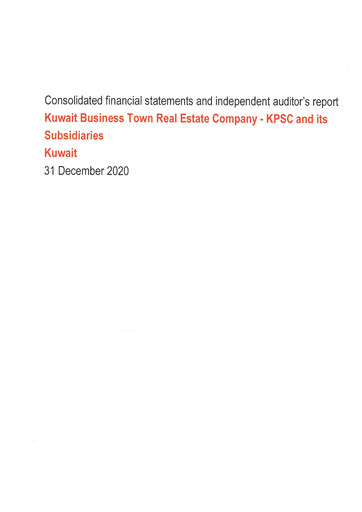 Thumbnail Kuwait Business Town Real Estate Company Financial Statement 2020