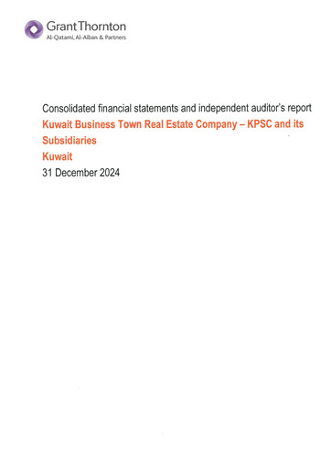 Thumbnail Kuwait Business Town Real Estate Company Financial Statement 2024