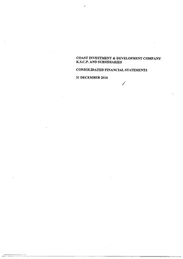 Thumbnail Coast Investment & Development Company Financial Statement 2016