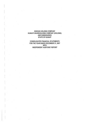 Thumbnail Sokouk Holding Company K.S.C.P. Financial Statement 2007