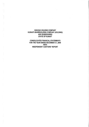Thumbnail Sokouk Holding Company K.S.C.P. Financial Statement 2009