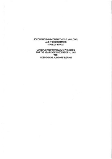 Thumbnail Sokouk Holding Company K.S.C.P. Financial Statement 2011