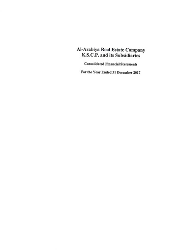 Vorschaubild Al-Arabiya Real Estate Company Finanzmitteilung 2017