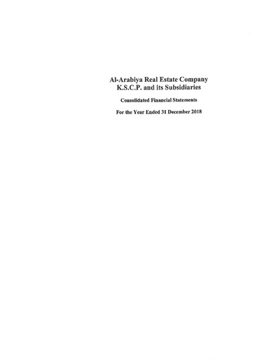 Vorschaubild Al-Arabiya Real Estate Company Finanzmitteilung 2018