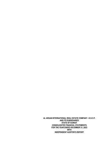 Miniature Al Argan International Real Estate Company Bilan financier 2023