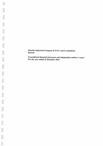 Miniature Shuaiba Industrial Company Bilan financier 2014
