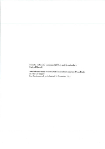 Miniature Shuaiba Industrial Company Bilan financier 2022-9m