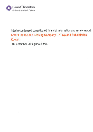 Thumbnail Amar Finance and Leasing Company Financial Statement 2024-9m