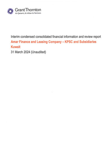 Thumbnail Amar Finance and Leasing Company Financial Statement 2024-q1