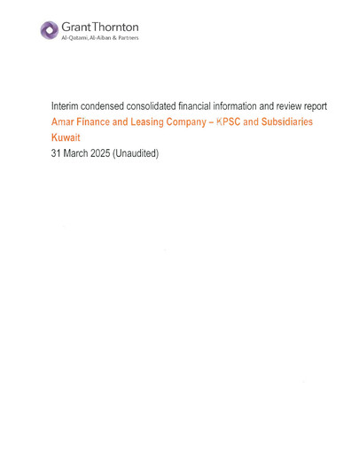 Thumbnail Amar Finance and Leasing Company Financial Statement 2025-q1
