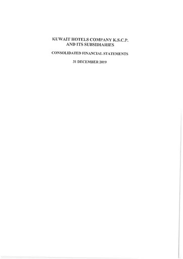 Vorschaubild Kuwait Hotels Company K.S.C.P. Finanzmitteilung 2019