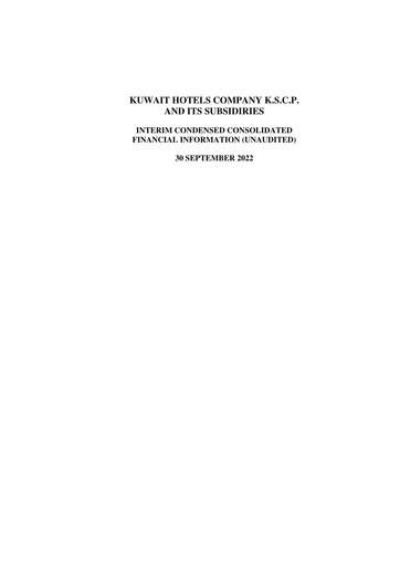 Vorschaubild Kuwait Hotels Company K.S.C.P. Quartalsbericht 2022-q3