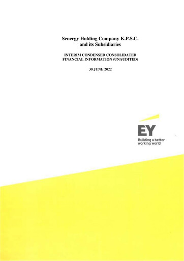 Miniature Senergy Holding Company K.S.C.P. Rapport trimestriel 2022-q2