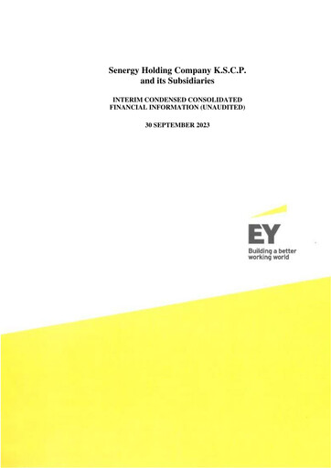 Miniature Senergy Holding Company K.S.C.P. Rapport trimestriel 2023-q3