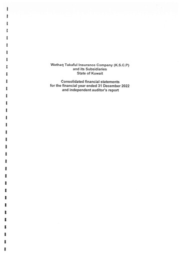 Thumbnail Wethaq Takaful Insurance Company K.S.C.P. Financial Statement 2022