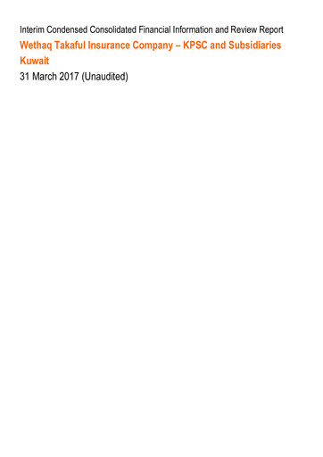 Thumbnail Wethaq Takaful Insurance Company K.S.C.P. Quarterly Report 2017-q1