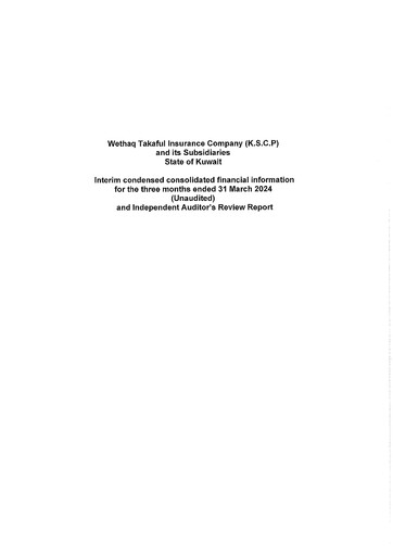 Thumbnail Wethaq Takaful Insurance Company K.S.C.P. Quarterly Report 2024-q1
