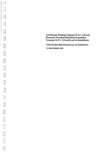 Vorschaubild The Energy House Holding Company Finanzmitteilung 2008