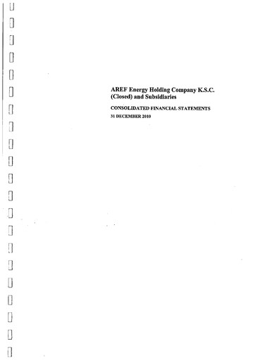 Vorschaubild The Energy House Holding Company Finanzmitteilung 2010