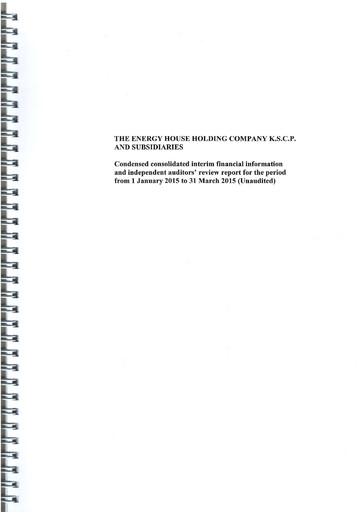 Vorschaubild The Energy House Holding Company Finanzmitteilung 2015-q1