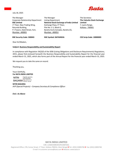 Vorschaubild Bata India ESG-Bericht 2024-2025