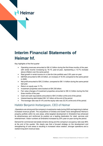 Thumbnail Heimar Quarterly Report 2026-q1