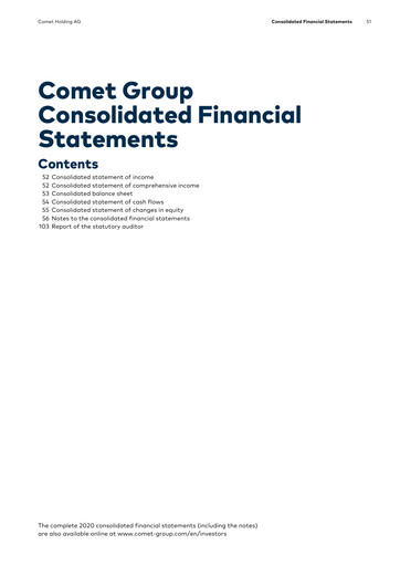 Thumbnail Comet Holding Financial Statement 2020