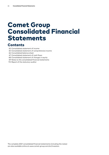 Thumbnail Comet Holding Financial Statement 2021