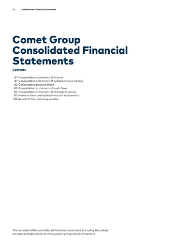 Thumbnail Comet Holding Financial Statement 2024