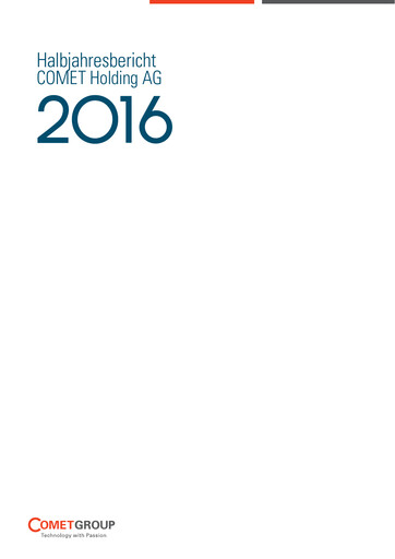 Thumbnail Comet Holding Half-year Report 2016-h1
