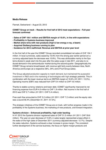 Vorschaubild Comet Holding Halbjahresbericht 2012-h1