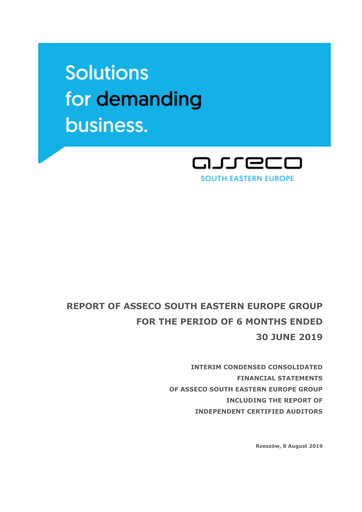 Thumbnail Asseco South Eastern Europe Half-year Report 2019