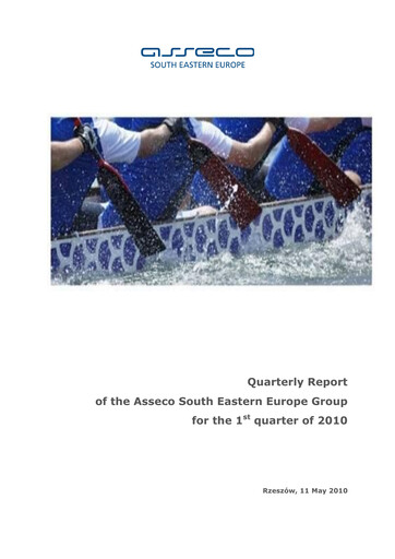 Thumbnail Asseco South Eastern Europe Quarterly Report 2010-q1