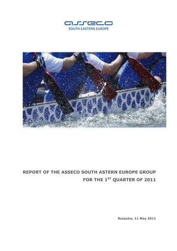 Thumbnail Asseco South Eastern Europe Quarterly Report 2011-q1